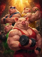 Jeu de casino Lucky Treasure : 4 Gym Pigs Porky Power
